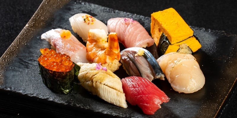 【大満足上寿司コース】焼物、上寿司10貫、茶碗蒸しなど全5品