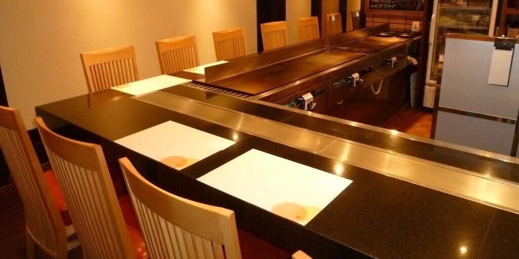 お好み 鉄板 のき 【のきプチコース】本日の前菜、天使の海老の鉄板焼