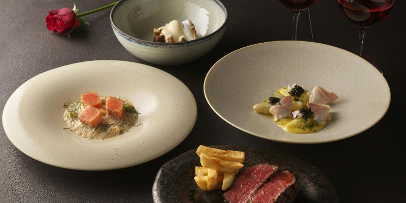 【2/7～2/14限定】Love in Bloom　前菜や魚料理・国産牛の薪焼きなど 全5品