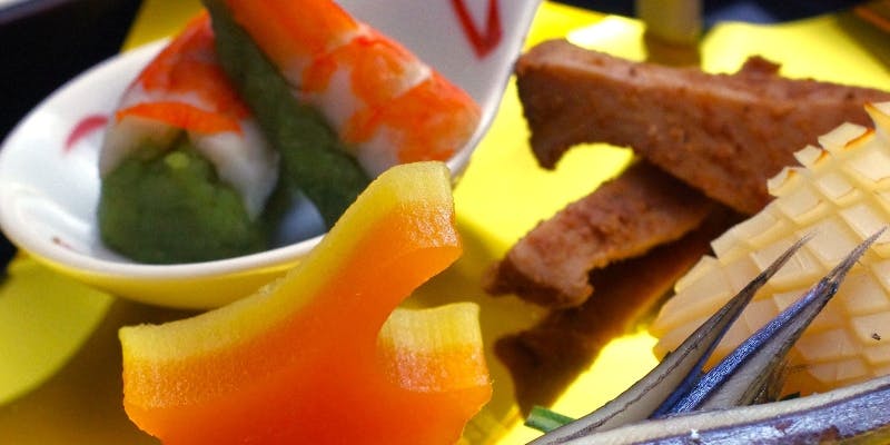 【あじさい】鮮魚のお刺身6種盛り～山笑う西多摩食材～肉料理～にぎり寿司等　陽春の会席