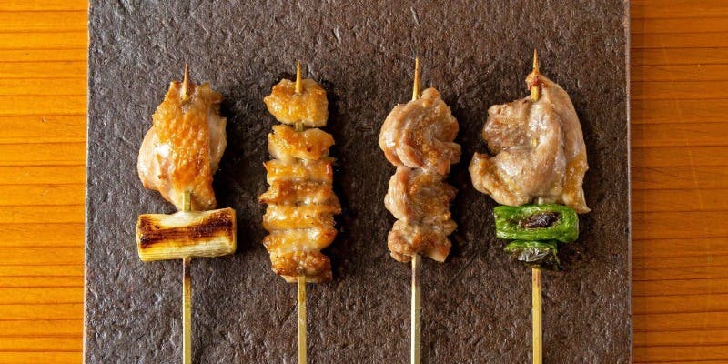 比内地鶏、タマシャモの串焼堪能コース