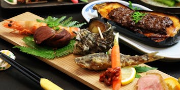 【松会席】前菜、刺身、煮物、焼き物、天麩羅、鍋物など - 料理旅館呑龍
