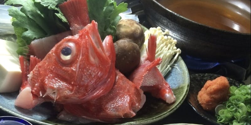 贅沢の極み網走産キンキ尽くしのコース キンキしゃぶしゃぶまたはキンキの釜飯 