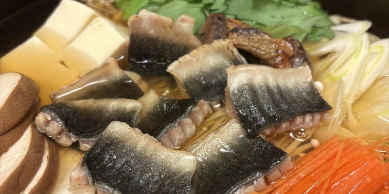 美陵鰻（みささぎうなぎ）の鍋コース お造り3種盛り合わせ、美陵鰻白焼きなど