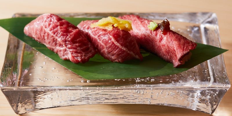 【おまかせコース】焼肉6種や肉寿司、逸品料理など赤身肉メインに扱った焼肉割烹コース