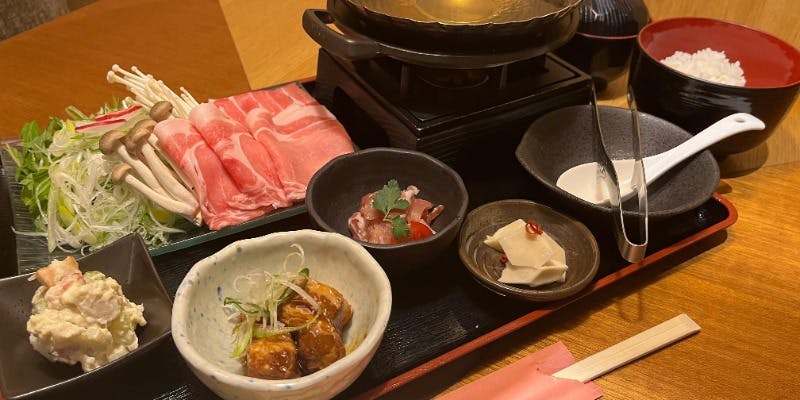 朝霧ヨーグル豚のしゃぶしゃぶ御膳＋【ランチドリンク1杯サービス】