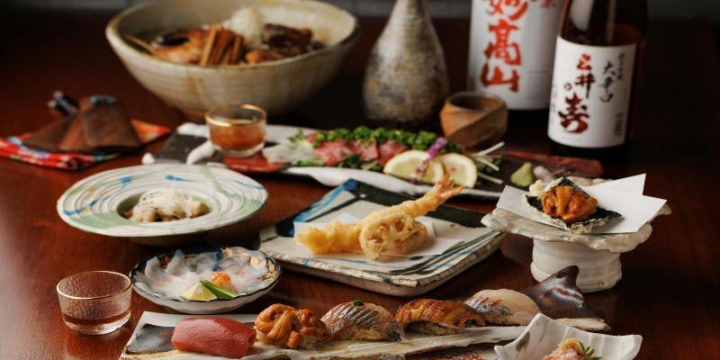 【飲み放題付き】宴会にオススメ！鮨・天ぷらが楽しめるコース（座敷限定）