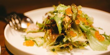 【Share Course A】鮮魚のカルパッチョ、産直野菜、メインのグリル料理、〆のパスタ - W aoyama -The Cellar & Grill-