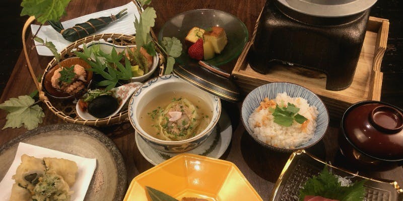 【月替わりののおまかせコース】京赤地鶏　粽寿司　金目鯛など9品（蔵個室）