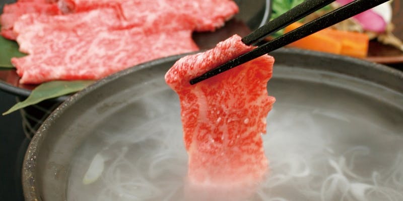 A4認定近江牛「極上しゃぶしゃぶ」と「近江牛ステーキ」の肉割烹コース＋飲み放題（2名～個室可）