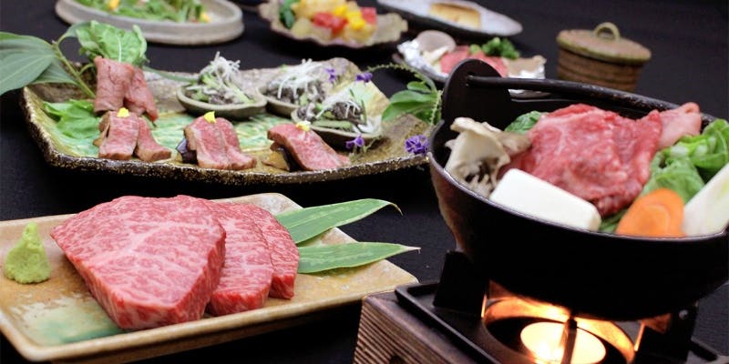 A4認定近江牛「極上サーロイン」鉄板ステーキの肉割烹コース＋乾杯ドリンク（2名～個室可）