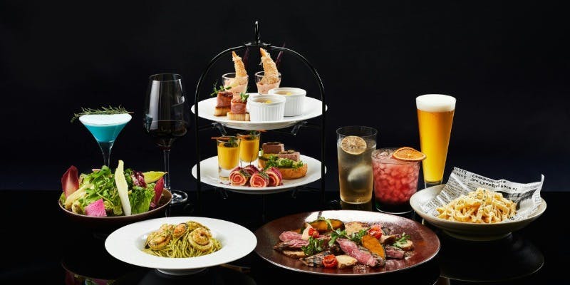 【Luxury夜のアフタヌーンティー】鴨のコンフィと海鮮を使用したスタンド＋2時間飲み放題（12/20～1/3）