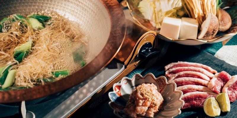 【河内鴨鍋コース】前菜、河内鴨のローストや河内鴨鍋など全9品＋乾杯ドリンク