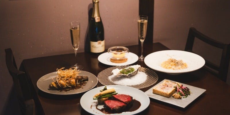 【Premium Anniversaryコース 】乾杯スパークリング付　トリュフ、キャビア等の高級食材を使用したコース