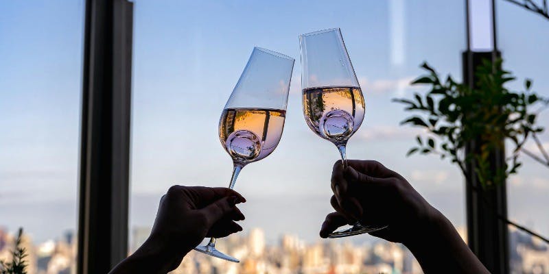 ルーフトップバーシャンパンプラン＋シャンパン含むドリンク20種以上のフリーフロー（窓際席確約）