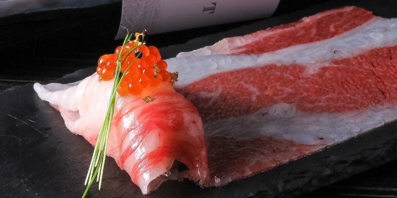 【シンプルコース】全11品＋高級肉寿司3種/鹿児島県産黒毛和牛ステーキ1種（料理のみ）