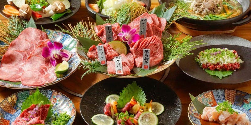 2名様～【期間限定／飲み放題付】 厳選黒毛和牛堪能コース ～生肉・ステーキ・特選カルビ～