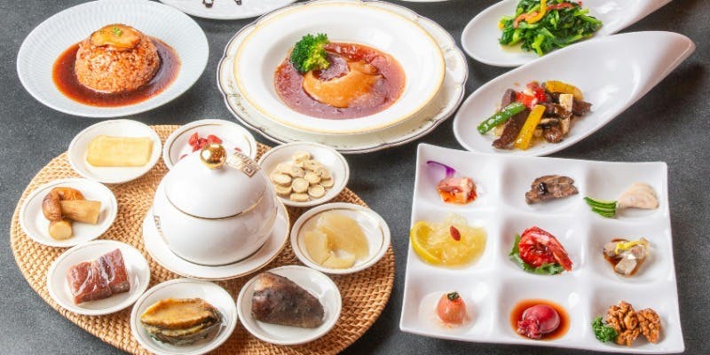 【料理長特選コースC】鮑あんかけご飯や中華の超高級薬膳スープ「佛跳牆」含8品10500円→9500円