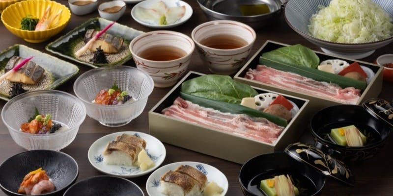 【接待・会食】個別鍋出汁しゃぶ＋「松琴しょうきん」個室確約（豚の出汁しゃぶ　全7品）