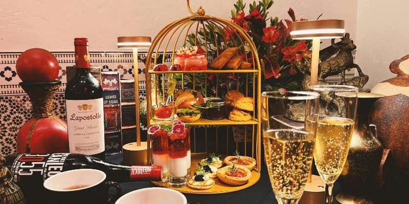 季節のオリジナルモクテル/選べるカフェ2杯付き「ROBINアフタヌーンティー」5000円