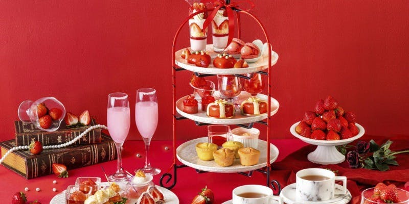 【あまりん×べにたま】ストロベリーアフタヌーンティーセット＋ウェルカムドリンク付き