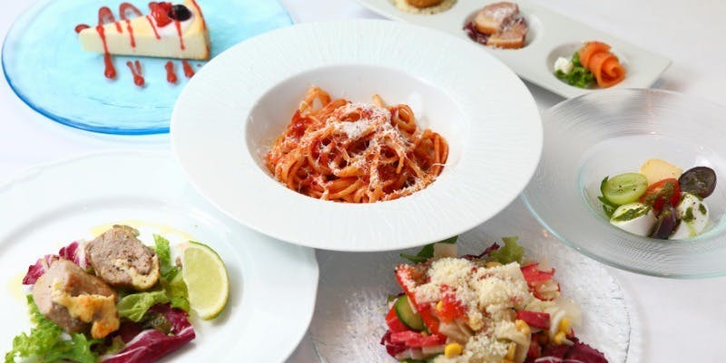 【スタンダード記念日ディナー】パスタやローストポークなど全6皿＋乾杯酒付き