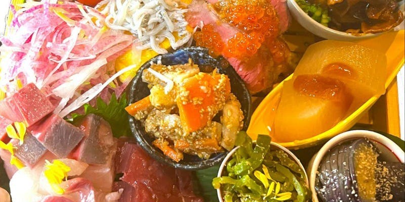 【達屋宝石箱コース】お造り、ローストビーフ、10種が詰まった宝石箱コース