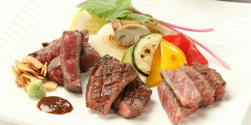 【和牛食べ比べコース】厳選和牛トリプルメインご堪能！全7品＋乾杯ドリンクとコーヒー付き（極上　赤身）