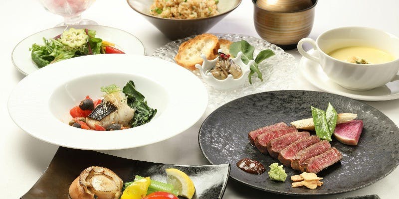 【和牛と海鮮コース】お肉とシーフードを両方ご堪能！！　 全9品＋ワインフリーフロー（期間限定）