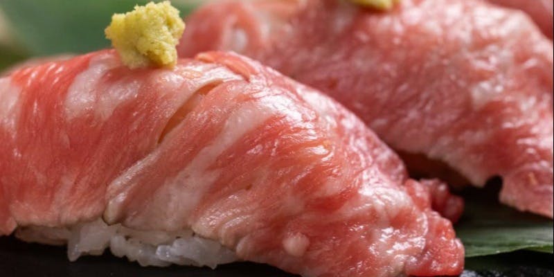 【 肉寿司 コース】黒毛和牛赤身ステーキと肉寿司を楽しむ全10品