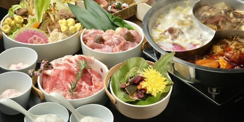 【美活エイジング薬膳鍋コース】健康美を追求する方へのスペシャルコース＋薬膳酒など選べるワンドリンク