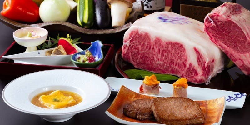 鉄板焼 神戸ビーフコース 【葵】あおい 神戸ビーフの炙り鮨や選べる部位の鉄板焼きを含む全7品