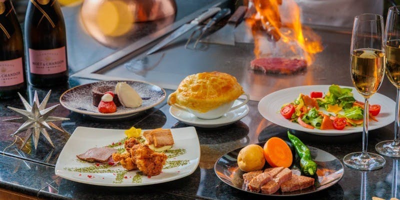 【Xmas2025】クリスマス鉄板焼きランチ＜天使の微笑み＞　＋前菜・黒毛和牛鉄板焼き　など6品（12/20～25）