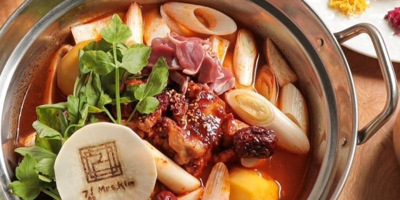 【無添加赤タッカンマリコース】前菜6種盛り、クジョルパン、無添加赤タッカンマリなど全7品