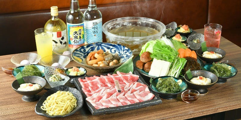 【北新地店限定忘新年会コース】パイナップルあぐー豚レタしゃぶ！お肉1.5倍大満足コース！