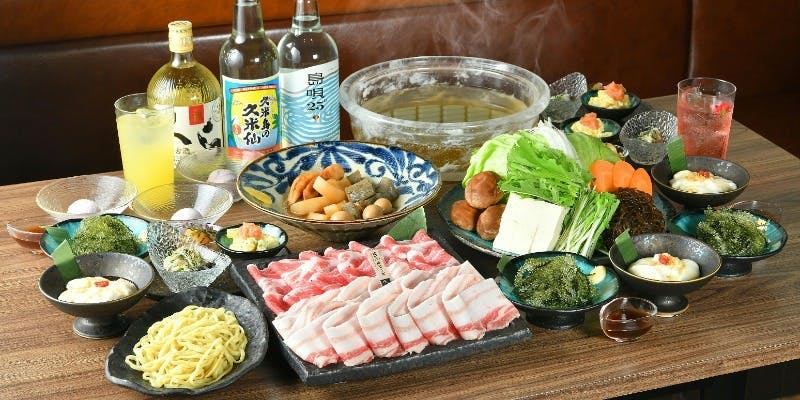 【北新地店限定忘新年会コース】希少純血あぐー豚レタしゃぶコース！お肉1.5倍堪能コース！