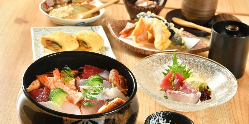 【ランチ限定 のの御膳】 特選ちらし鮨や天ぷら、う巻きなど