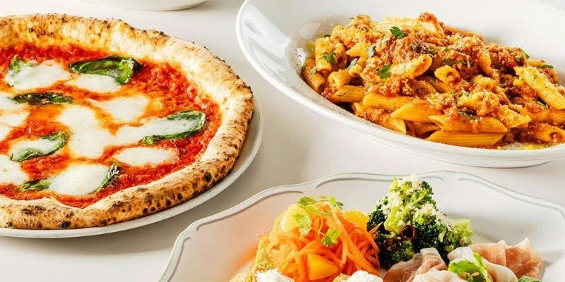 【カジュアルコース】人気No.1ピッツァ、前菜4種盛、フリット、パスタ等＋2時間飲み放題