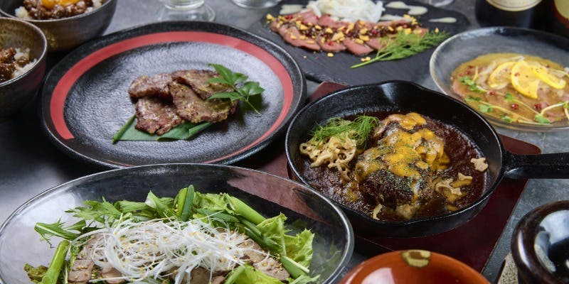 【コスパ最高】全8品　牛タンローストビーフやハンバーグ付き「コスパコース」4000円/120分制