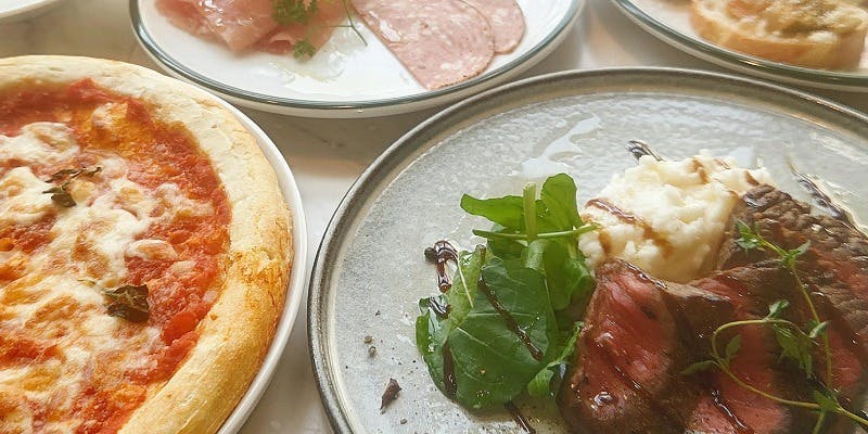 【CLASSICO】ピッツァ・パスタ・ステーキを含む全7品＋2時間飲み放題