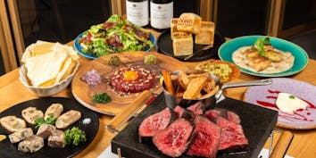 【フリーフローランチコース】塊肉ステーキ/馬肉タルタルなどワインと愉しむ全5品 - ocean good table 渋谷