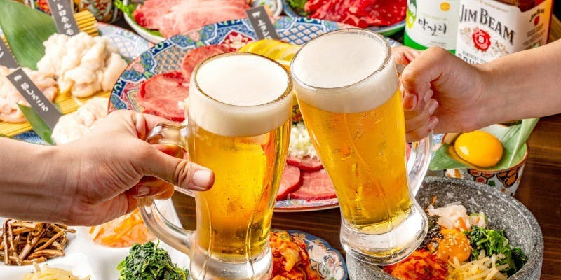 【アルコール・ソフトドリンク2時間飲み放題】→1430円（税込）＋550円で生ビール付に