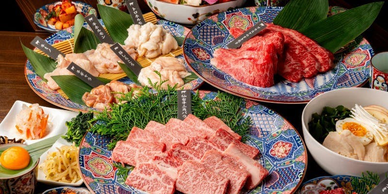 【DX食べ飲み放題】上タンや三角バラも食放題＋生ビール付2H飲み放題8,800円！＋2時間飲み放題