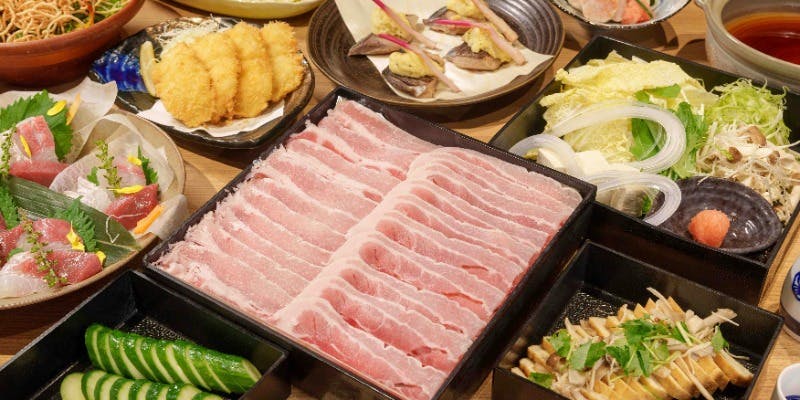 【関コース】2時間30分飲み放題付き！三元豚の出汁しゃぶに舌鼓！（テーブルフロア席）