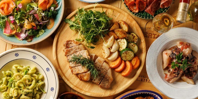 ＜2時間飲み放題付き＞歓迎会に！パーティコース【B】～生ハムとハーブ豚のグリル～