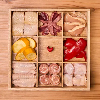 オリジナル地鶏を使用した鶏料理の数々