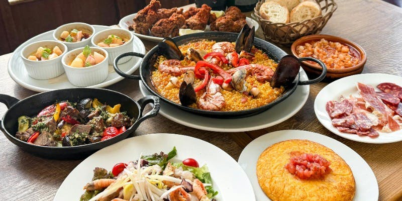 【ディナー】いろいろタパス＆パエリャが楽しめる全8品コース（3名様～）
