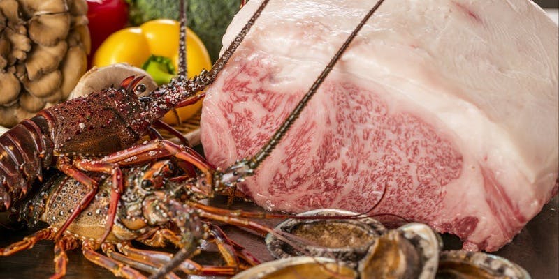 【Xmasコース】鮑・伊勢海老・厳選国産牛を含む全8品＋シャンパンハーフボトル（BOX席確約・17時～）