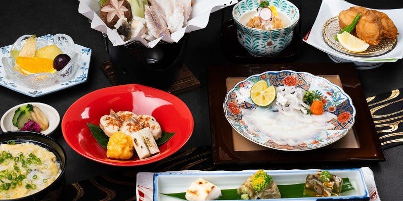 【12月～2月】とらふぐ会席　鉄刺・ふぐの唐揚げ・ふぐ鍋・ふぐ雑炊などをお楽しみ頂ける全8品