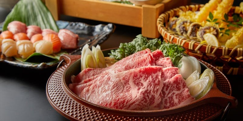 【ご宴会】夏野菜と牛肉の蒸し陶板コース＋2時間飲み放題付（全6品）